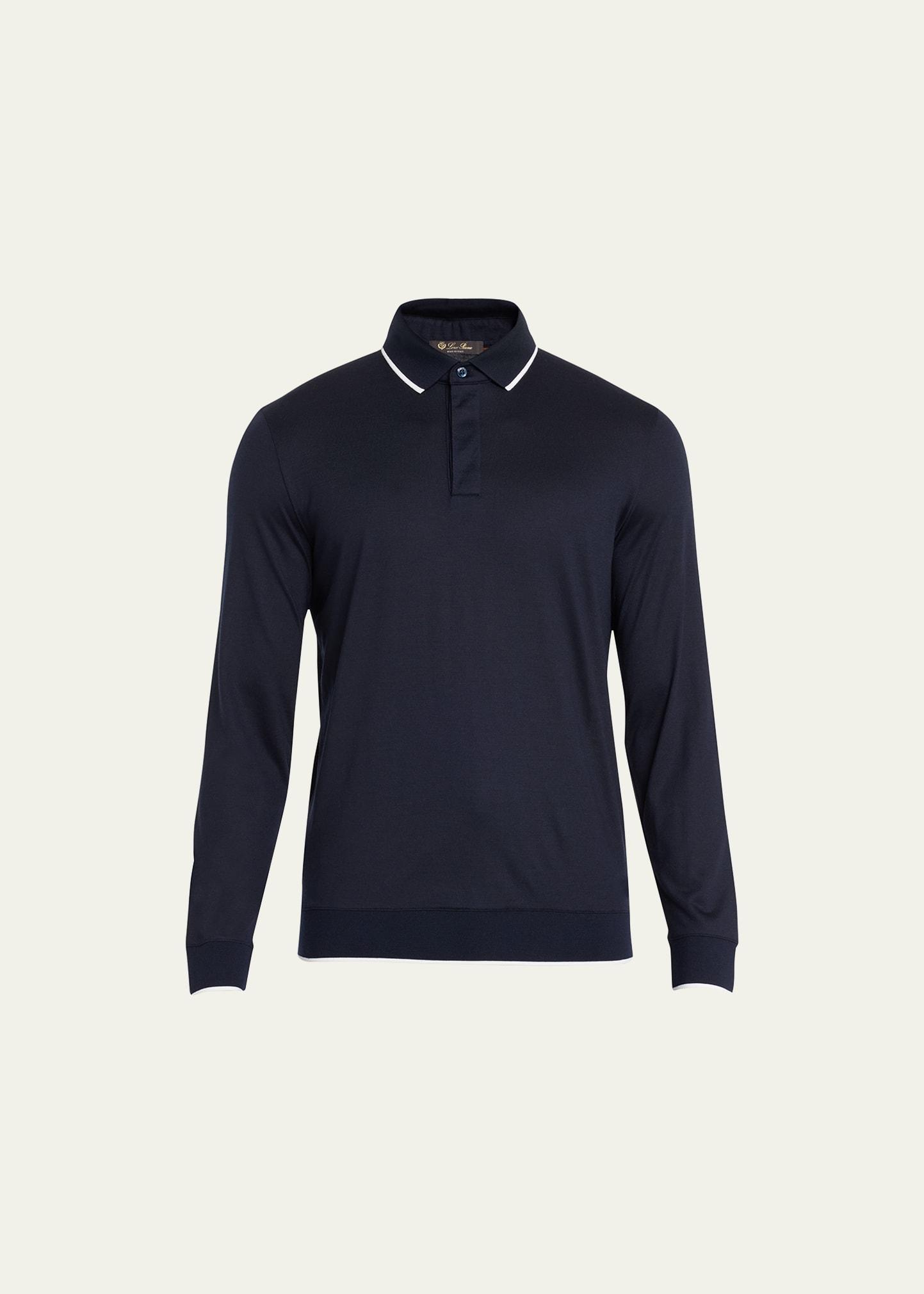 Mens Wool Jersey Long-Sleeve Polo Product Image