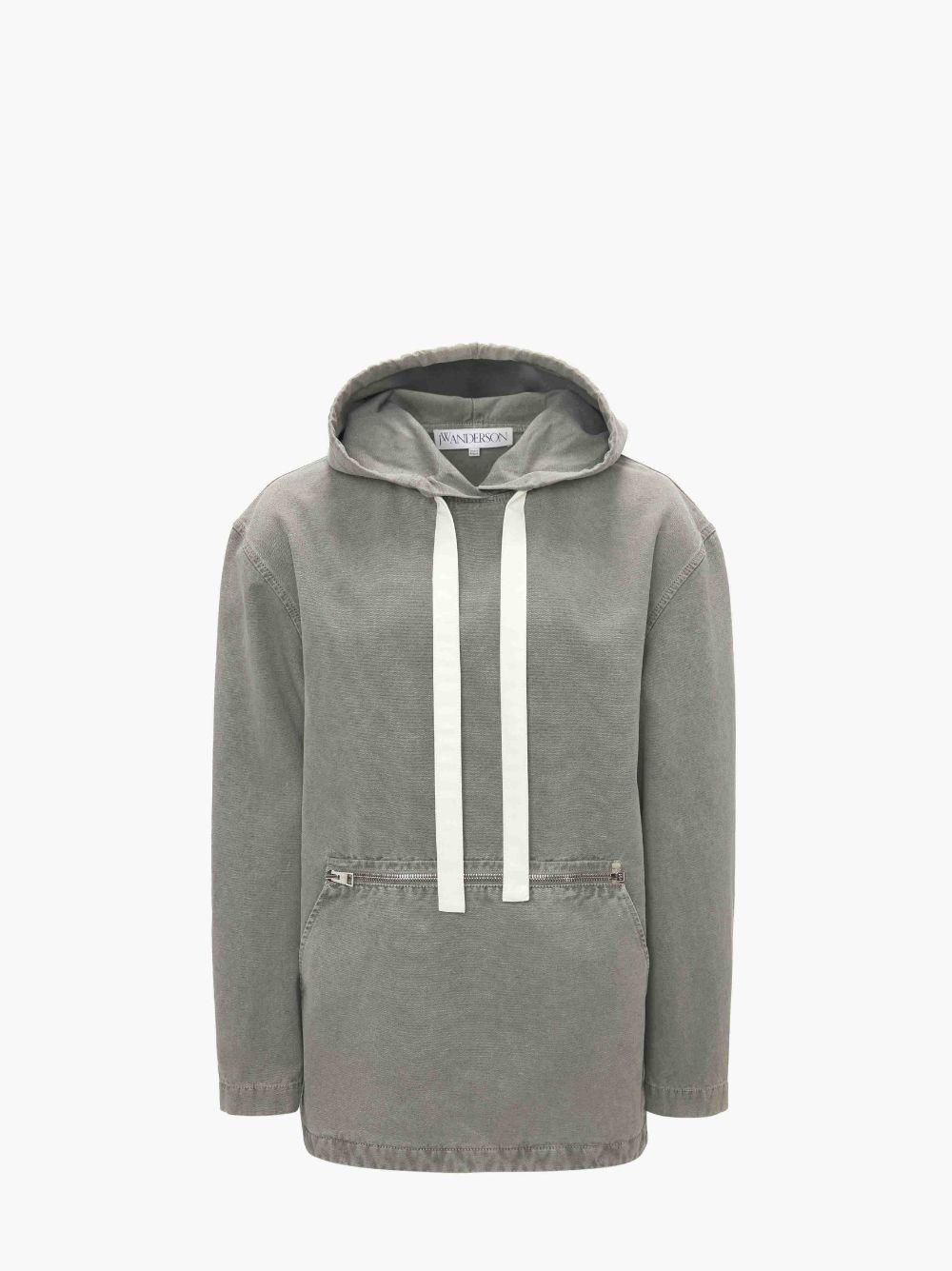 FRONT POCKET ANORAK STYLE HOODIE in grey | JW Anderson US  Product Image