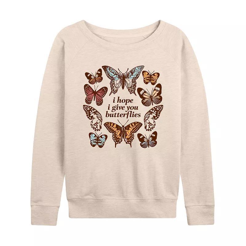 Womens Give You Butterflies Lightweight French Terry Sweatshirt Product Image