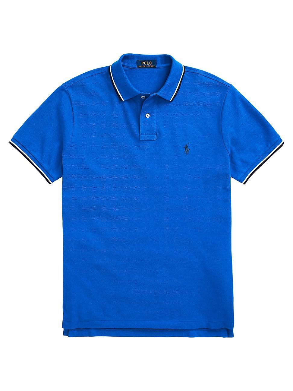 Polo Ralph Lauren Classic-Fit Tipped Mesh Short-Sleeve Polo Shirt -  S Product Image