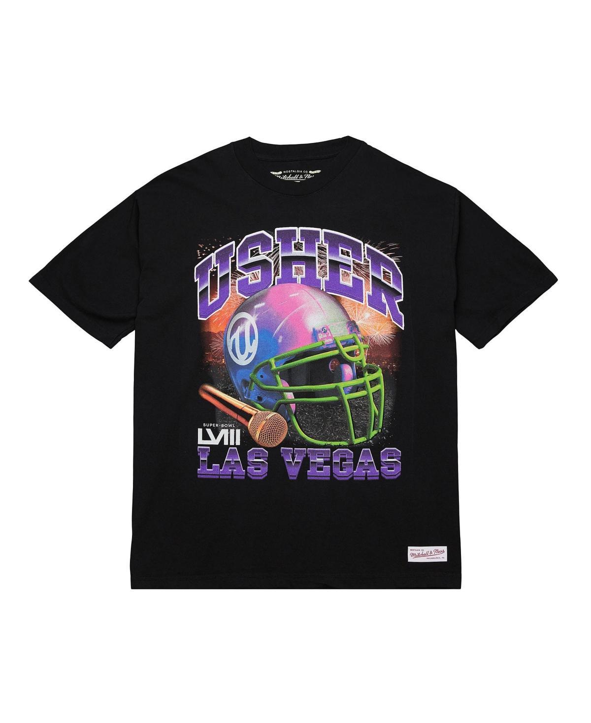 Mens and Womens Mitchell & Ness Black Usher Super Bowl Lviii Collection Event Night T-shirt Product Image