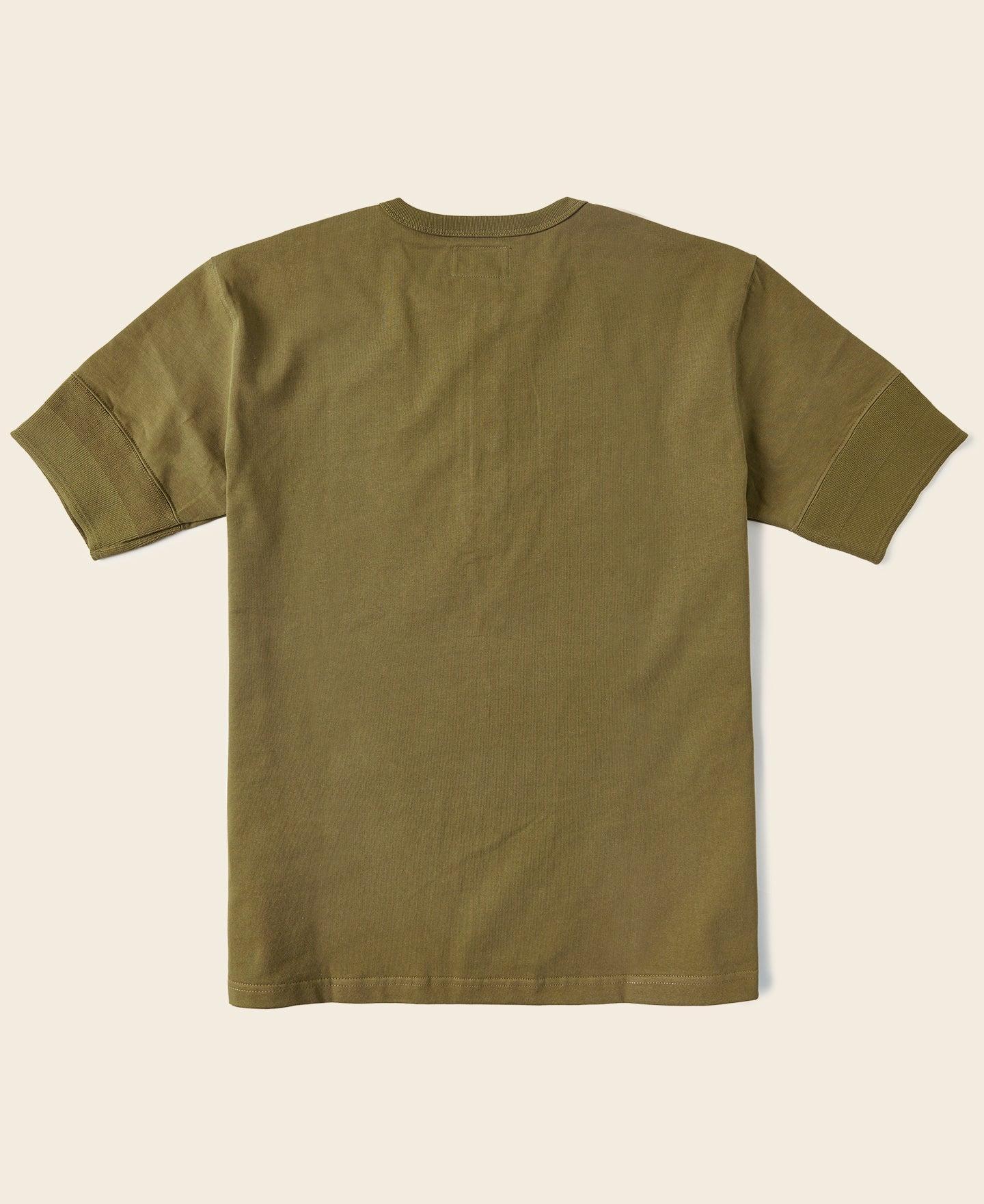 Vintage Short Sleeve Henley T-Shirt - Green Product Image