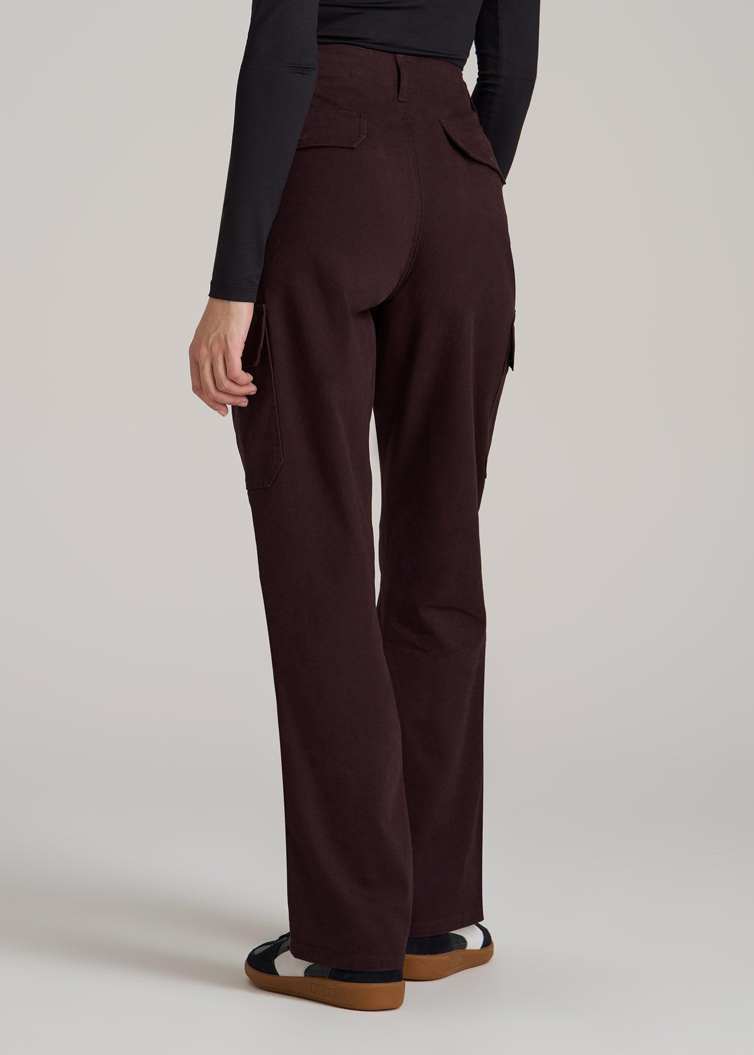 Straight Leg Cargo Chino Pants for Tall Women in Oxblood Product Image