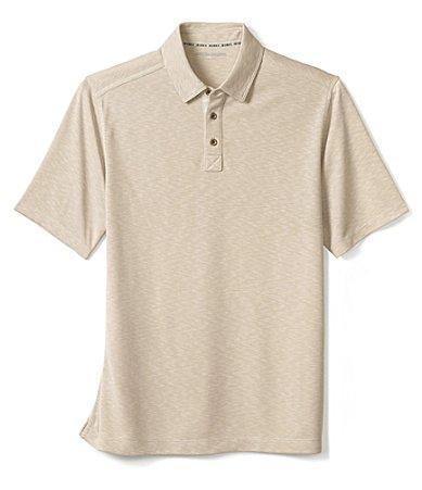 Johnston & Murphy Vintage Slub Polo (Stone) Men's Clothing Product Image