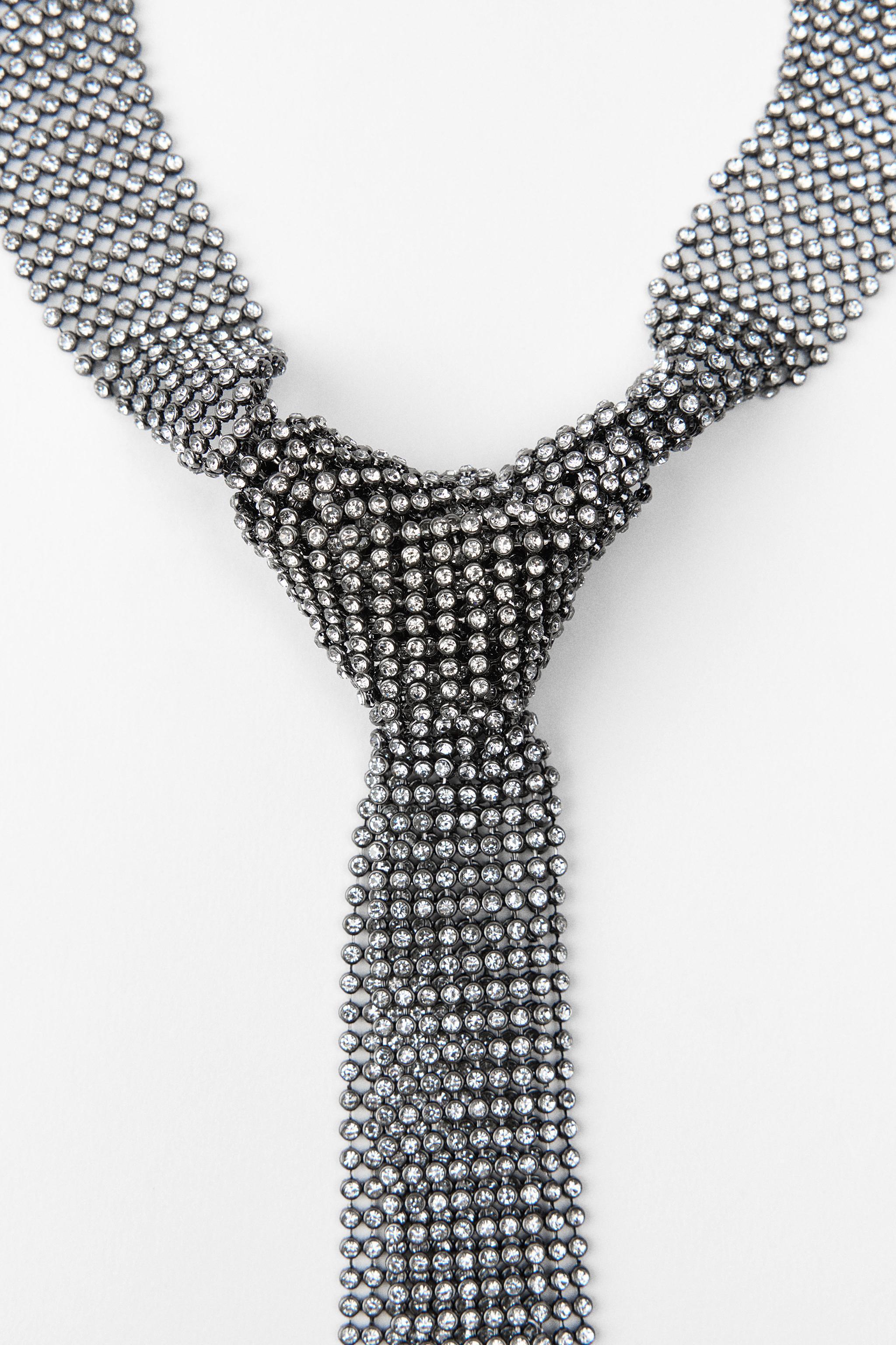 RHINESTONE NECKTIE NECKLACE Product Image