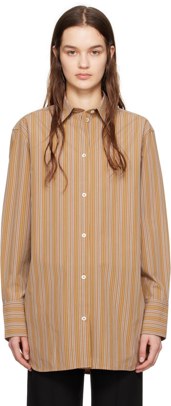 Brown Stripe Shirt In Caramel Multi Stripe Product Image