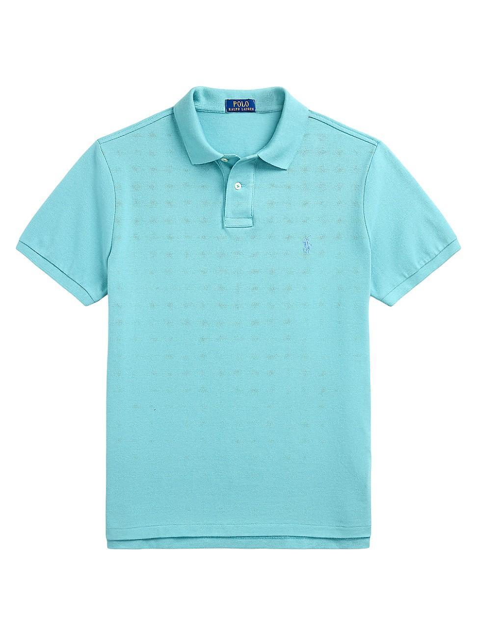 Mens Custom-Slim-Fit Mesh Polo Shirt Product Image