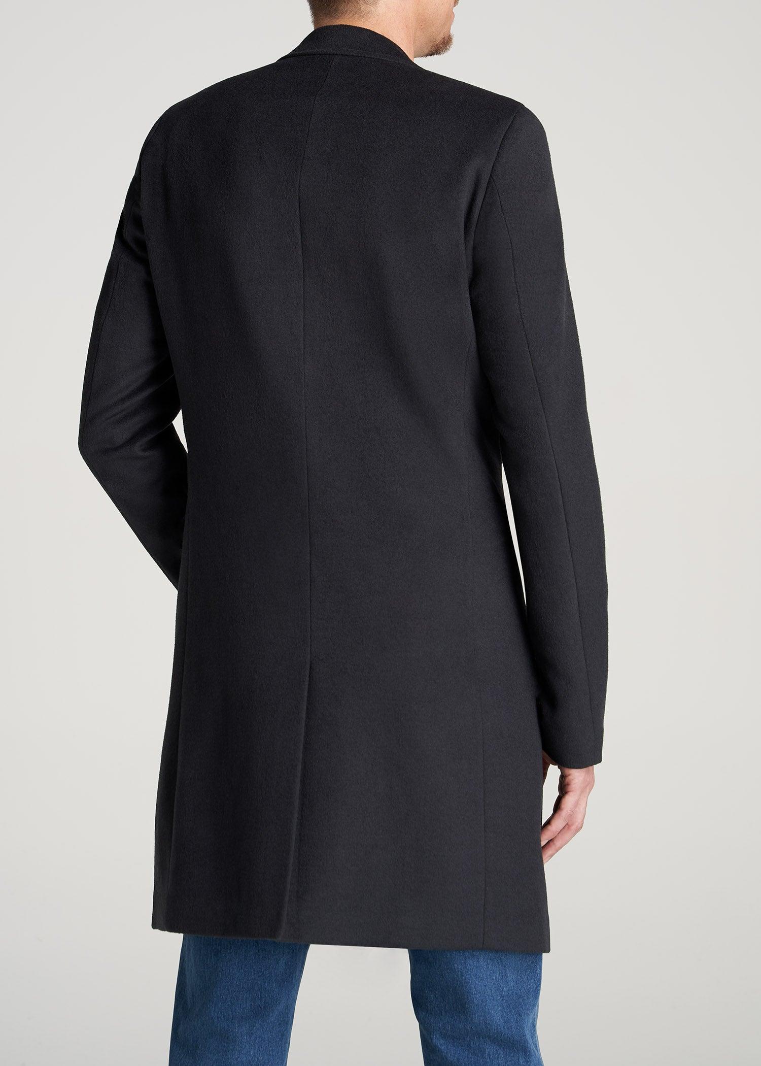 Wool Coat for Tall Men in Charcoal Mix Male Product Image