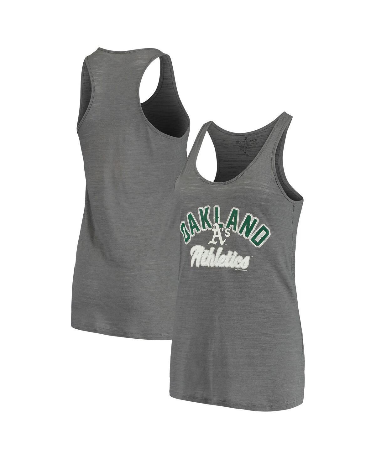 Womens Soft as a Grape Charcoal Oakland Athletics Multi-Count Tank Top Product Image