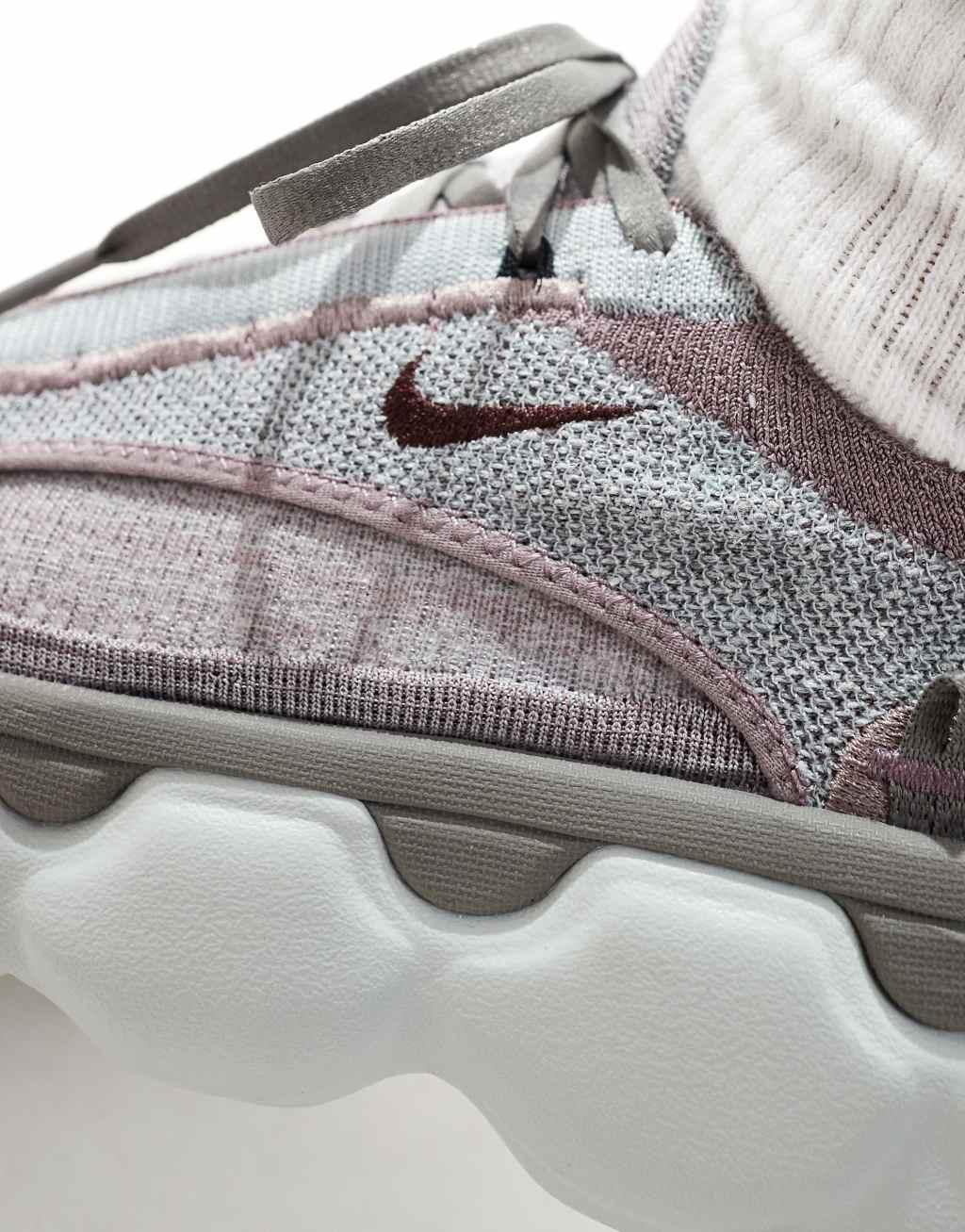 Nike limitless Bloom unisex flyknit sneakers in taupe and gray Product Image