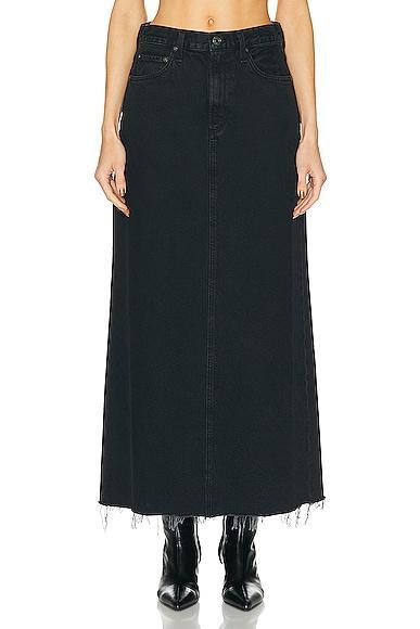 AGOLDE Hilla Long Line Skirt Black. (also in 28, 29). Product Image