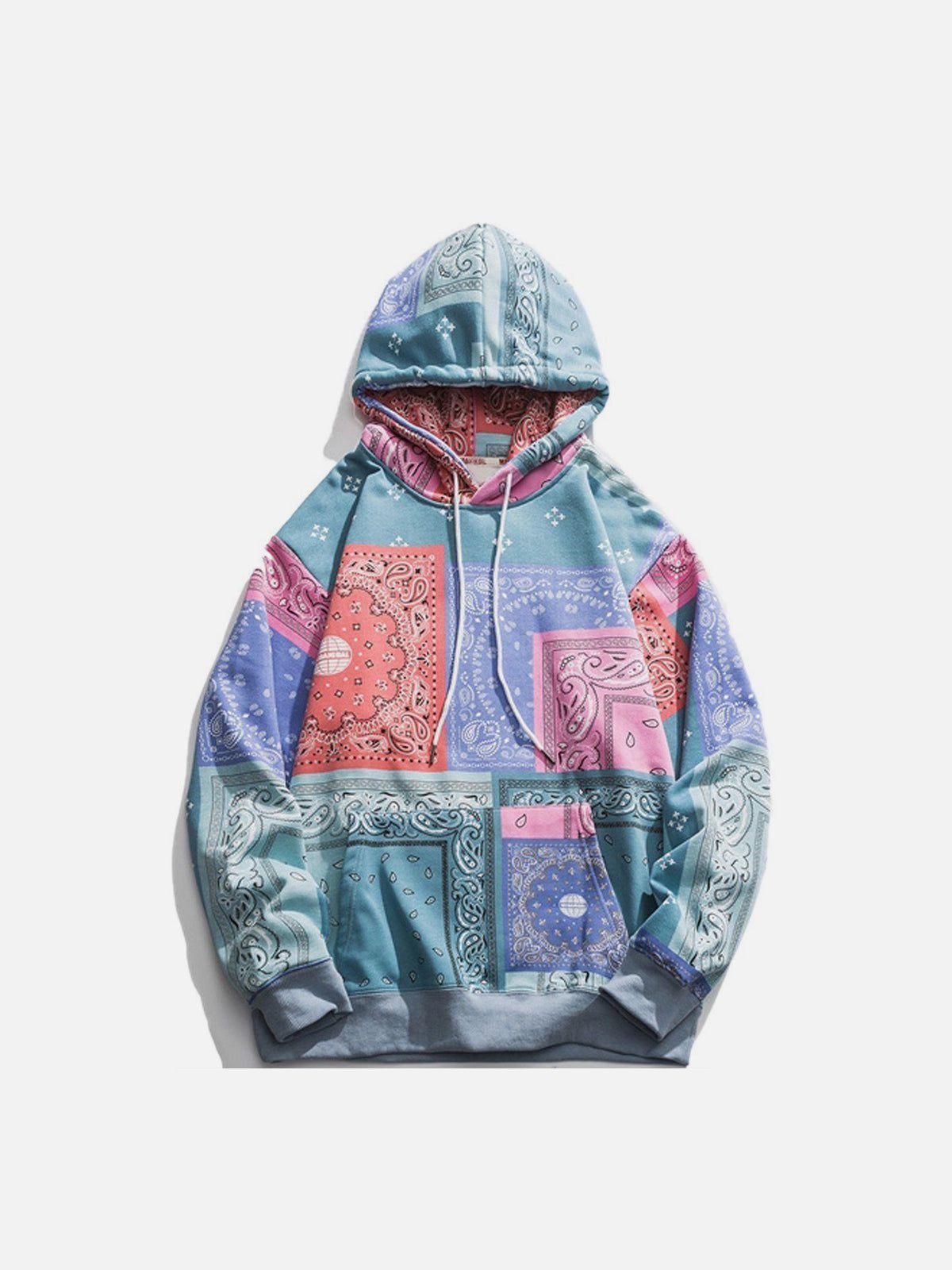 Aelfric Eden Patchwork Print Cashew Hoodie Product Image