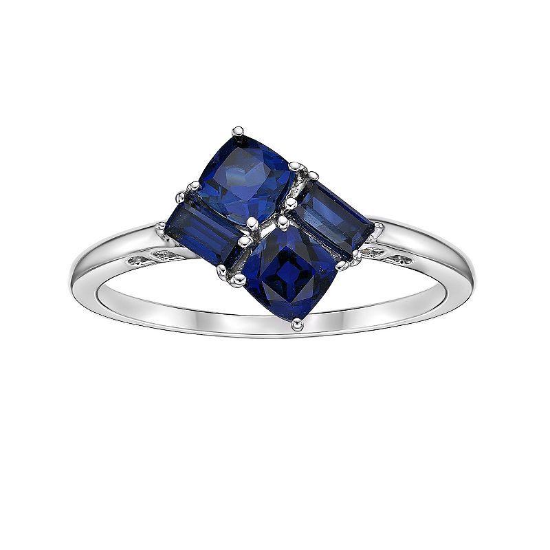 Gemminded Sterling Silver & Lab-Created Sapphire Ring, Womens Product Image