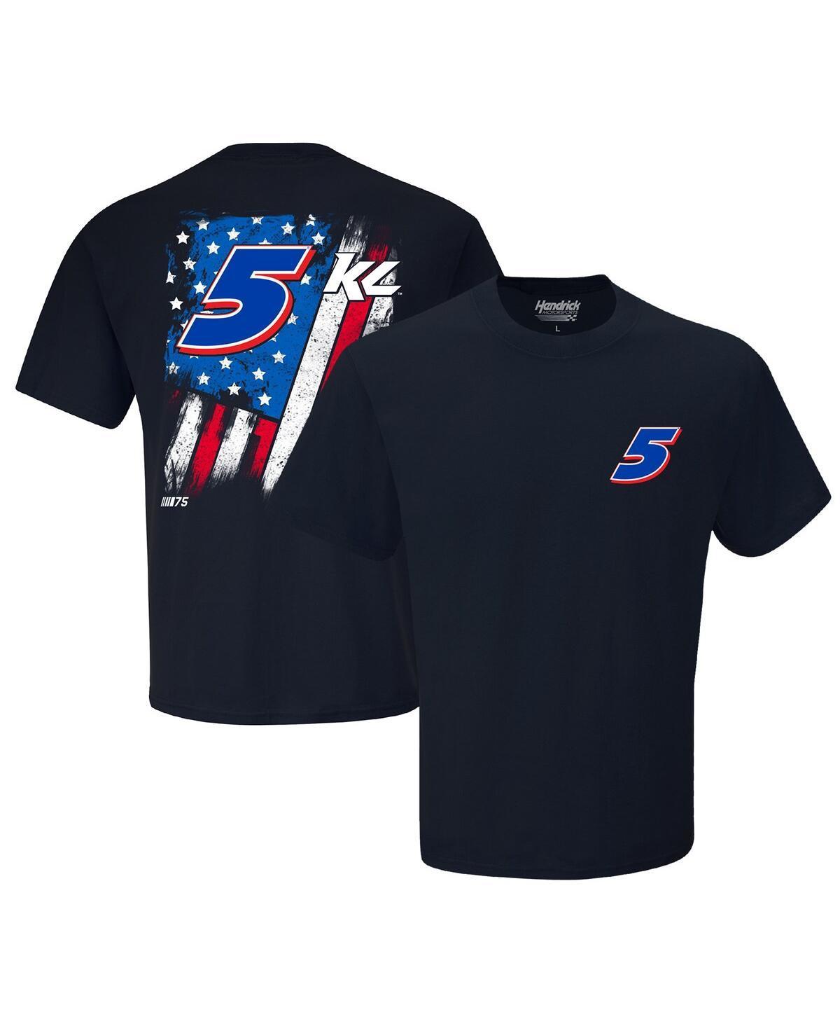 Mens Hendrick Motorsports Team Collection Navy Kyle Larson Exclusive Tonal Flag T-shirt Product Image