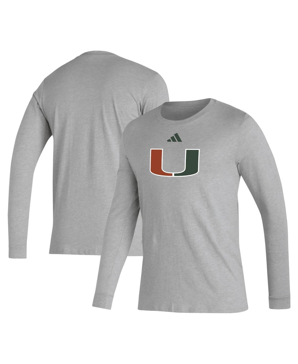 Adidas Mens Miami Hurricanes Primary Locker Logo Pre-Game Long Sleeve T-Shirt Product Image