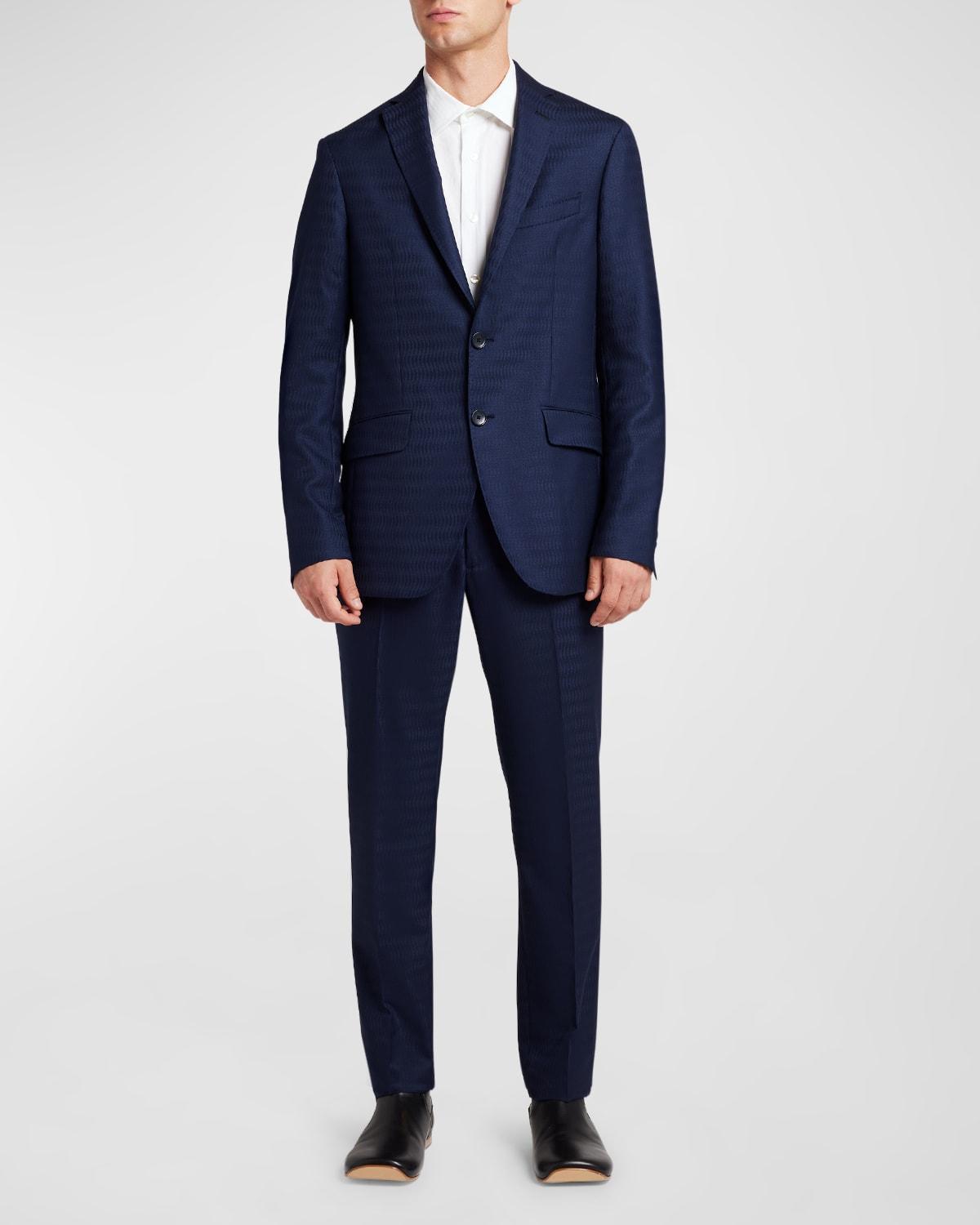 Mens Wavy Jacquard Suit Jacket Product Image