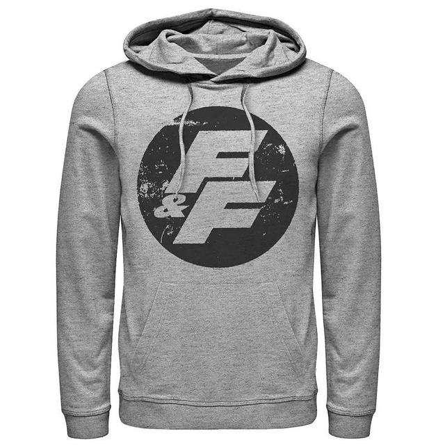 Mens Fast & Furious Distressed Circle Logo Hoodie Athletic Grey Product Image