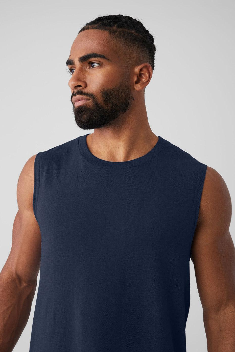 The Triumph Muscle Tank - Navy Male Product Image