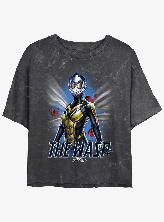 Marvel Ant-Man and the Wasp: Quantumania The Wasp Atom Mineral Wash Girls Crop T-Shirt Product Image