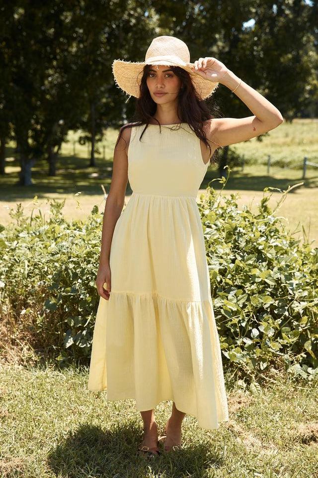 With The Wind Midi Dress Yellow Product Image