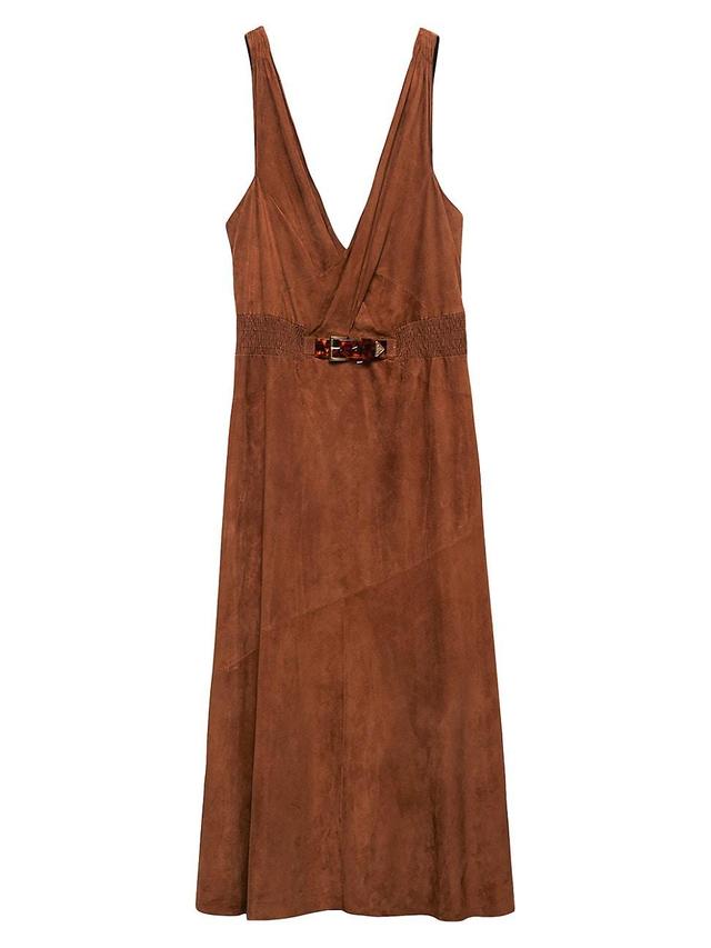 Womens Sleeveless Suede Dress Product Image