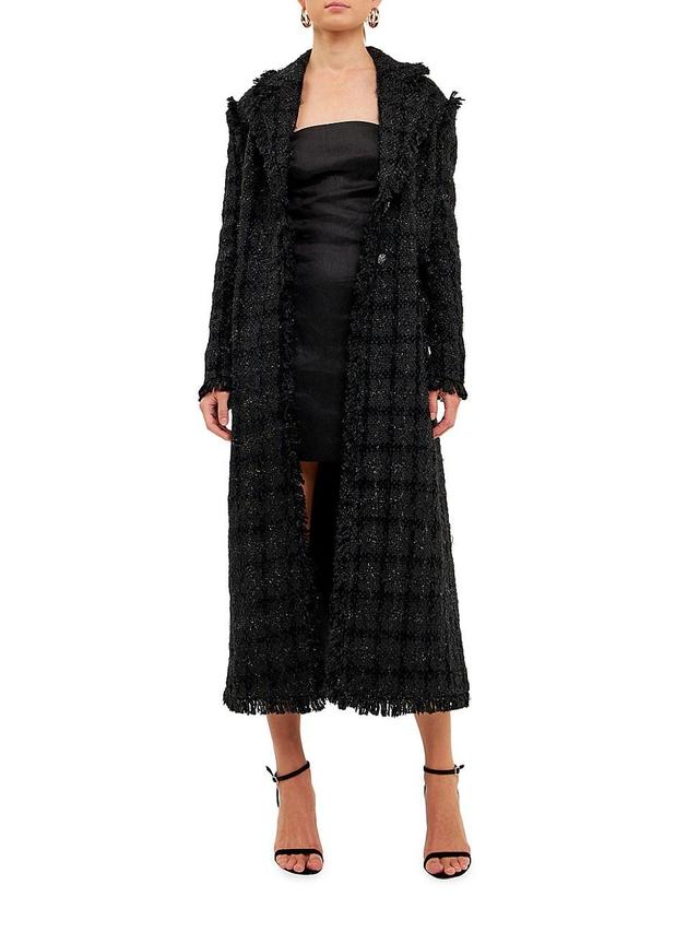 Womens Long Tweed Coat Product Image