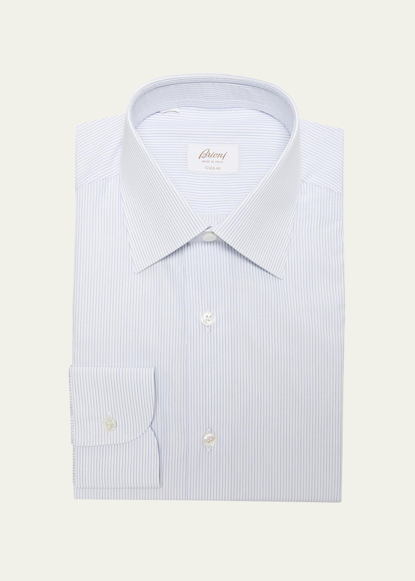 Mens Cotton Multi-Stripe Dress Shirt Product Image