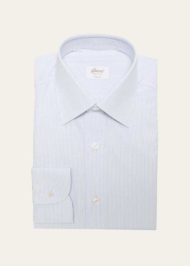 Mens Cotton Multi-Stripe Dress Shirt Product Image