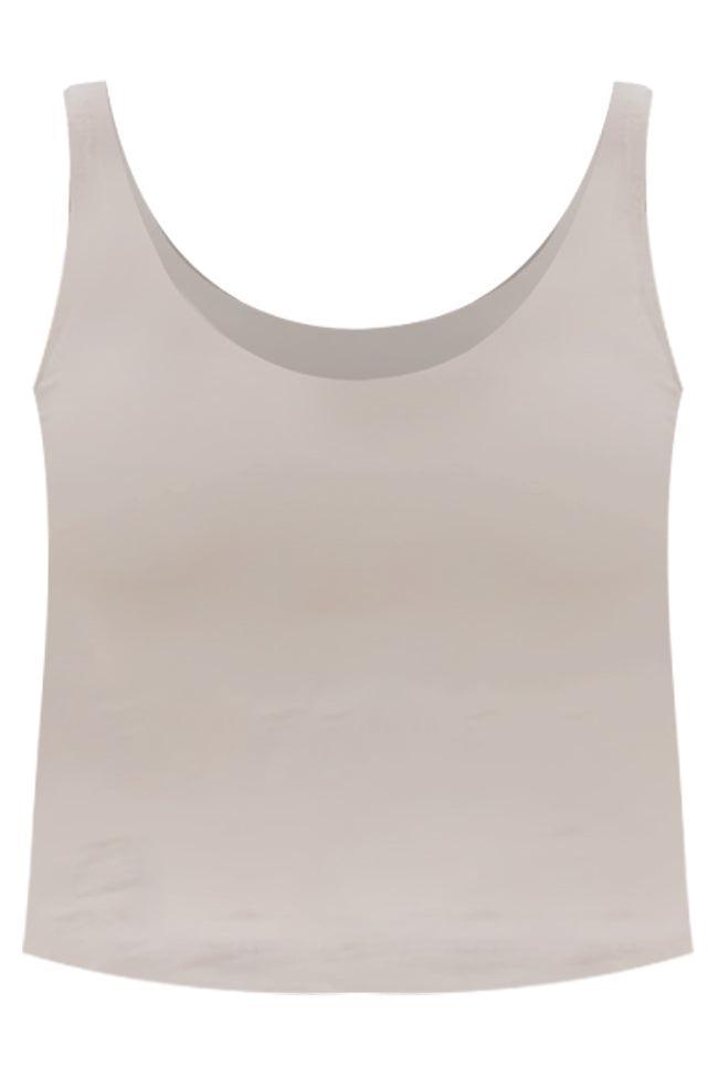 Miles Ahead Taupe V-Neck Tank Bra Top Product Image