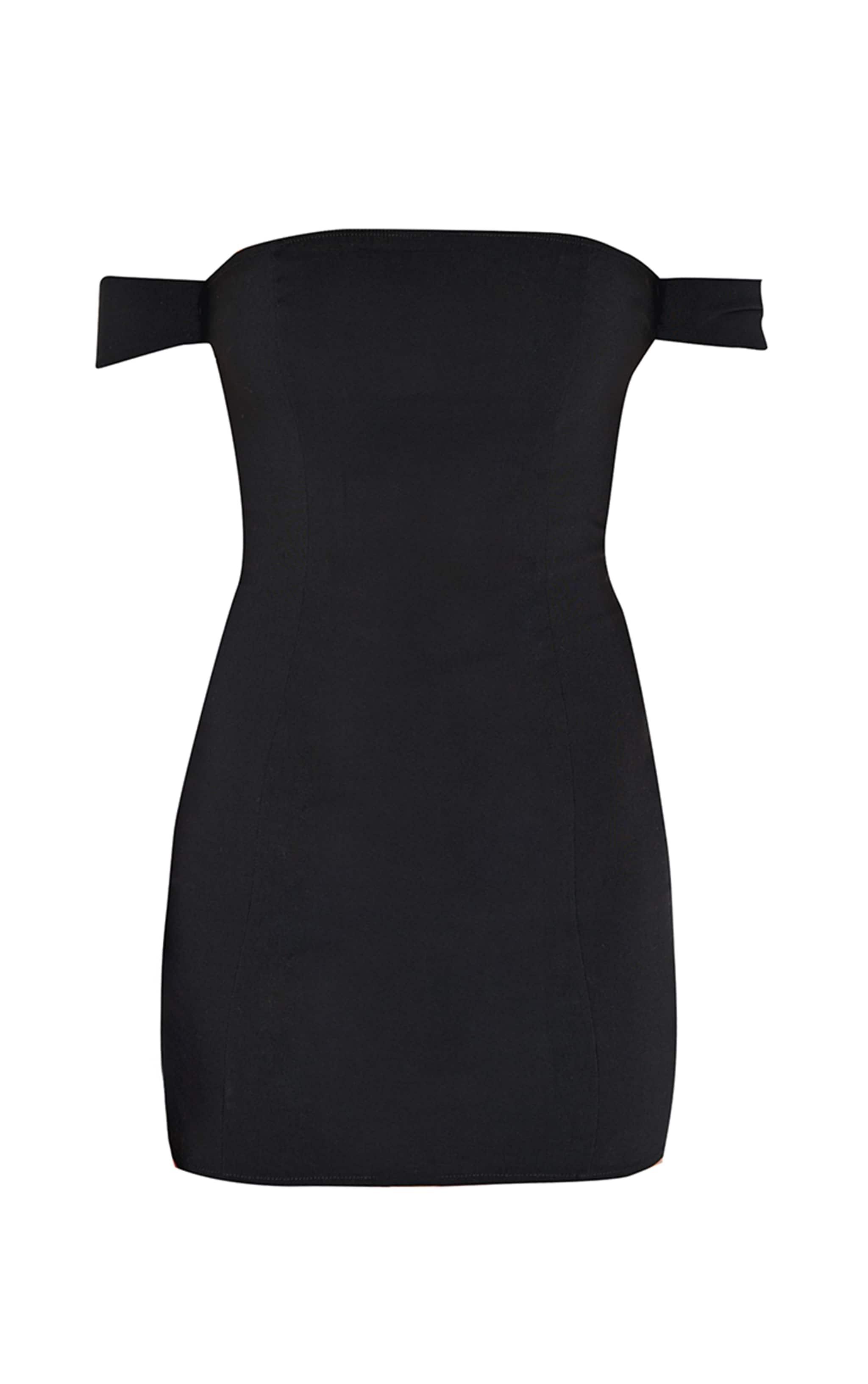 Black Bardot Bengaline Bodycon Dress Product Image