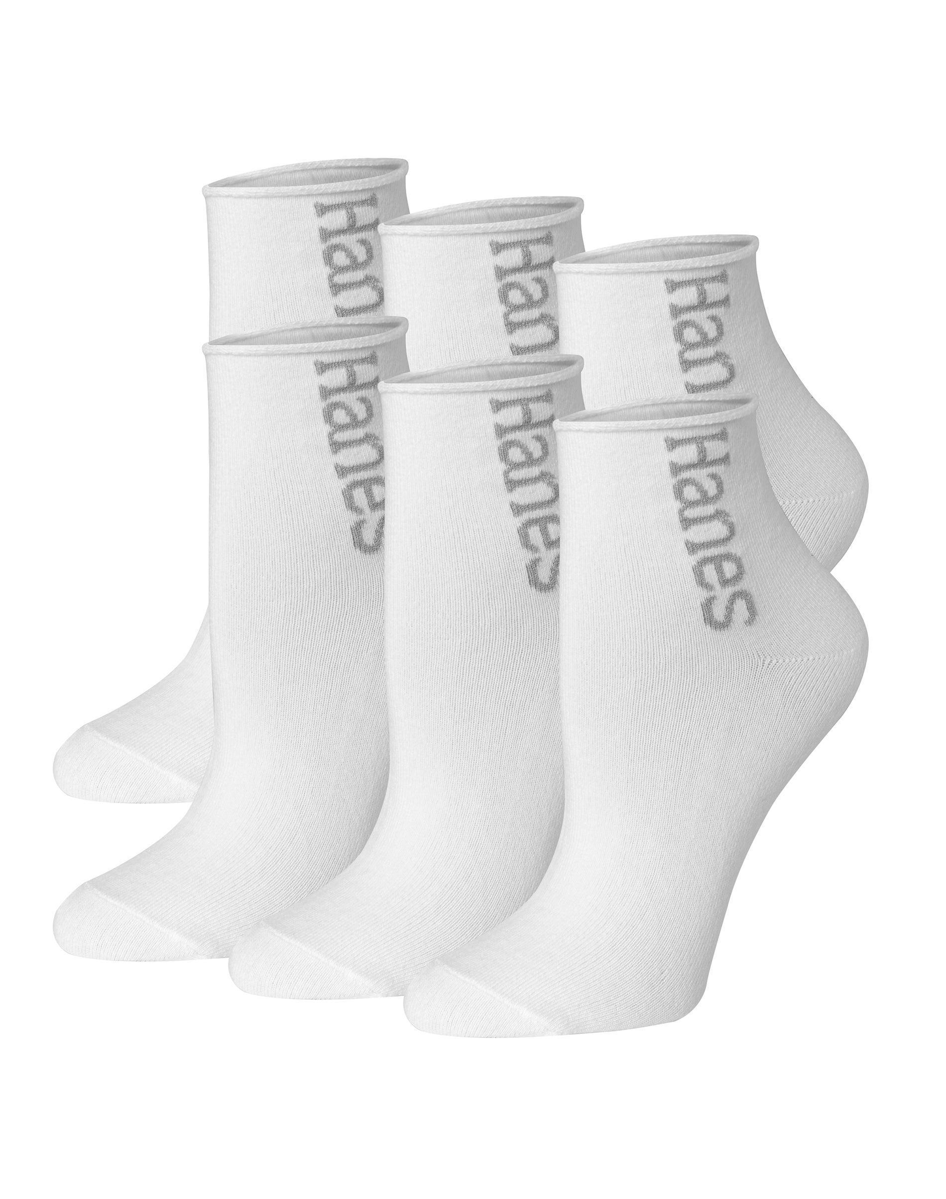 Hanes Originals Womens SuperSoft Mid Crew Socks, Extended Sizes, 6-Pairs Pink 8-12 Product Image