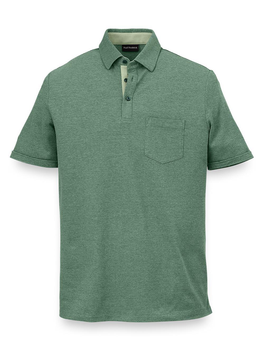 Cotton Blend Three Button Polo Product Image