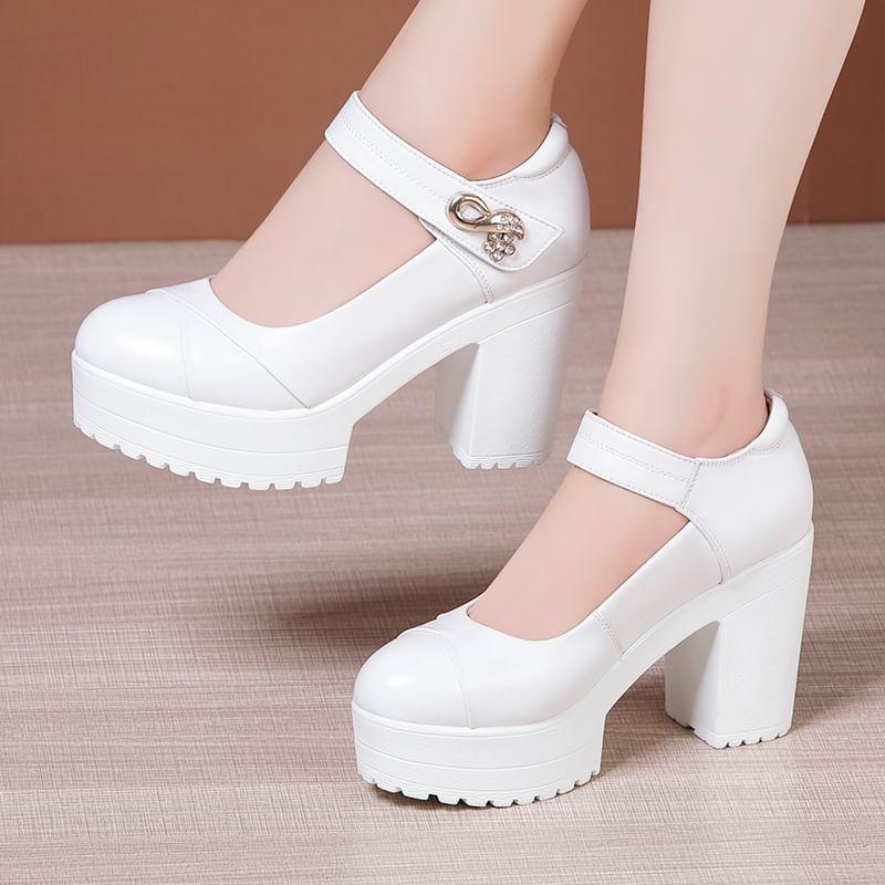 Platform Block Heel Mary Jane Pumps product image