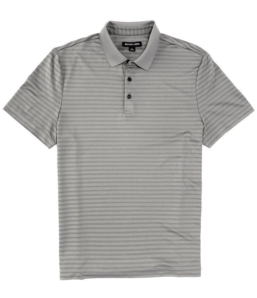 Michael Kors Performance Stretch Tech Tonal Stripe Short Sleeve Polo Shirt Product Image