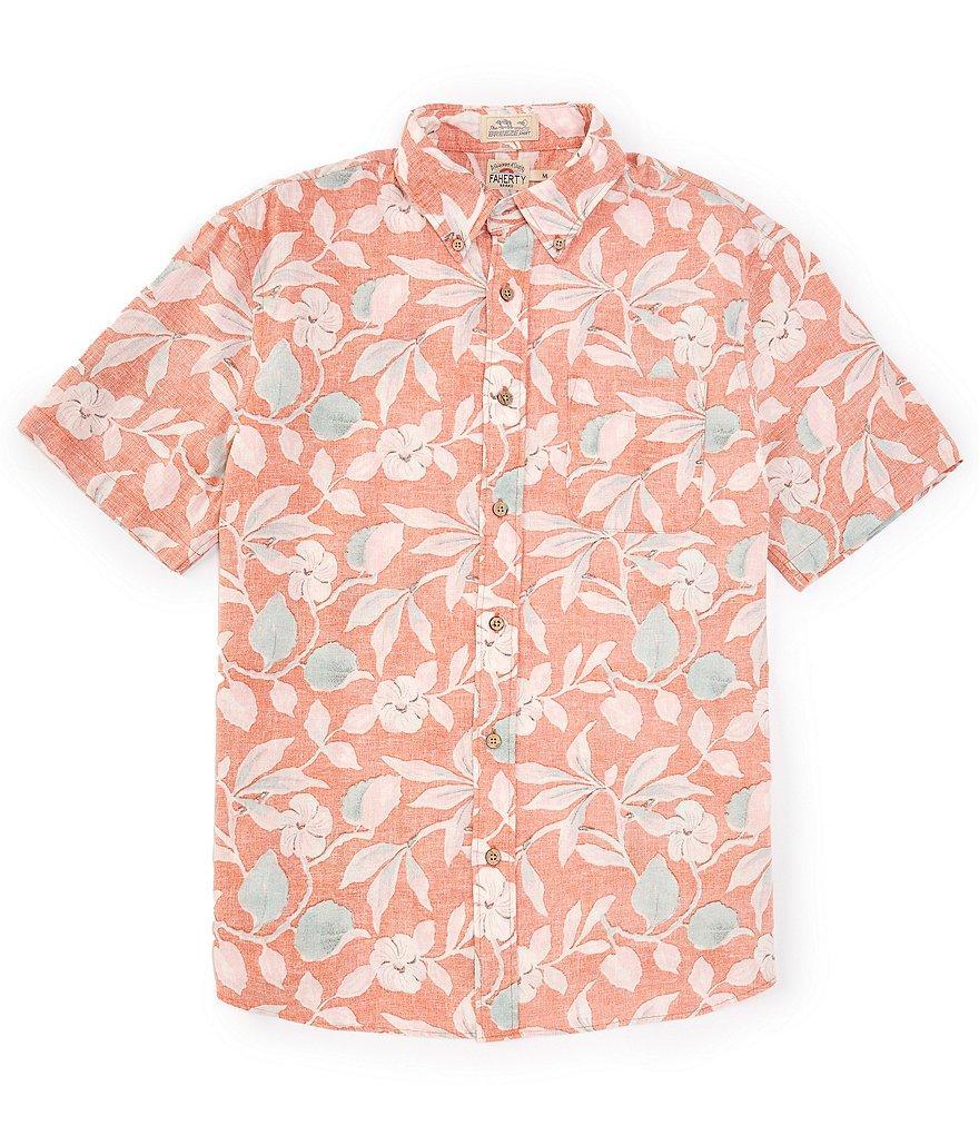 Faherty Breeze Floral Print Short Sleeve Woven Shirt Product Image