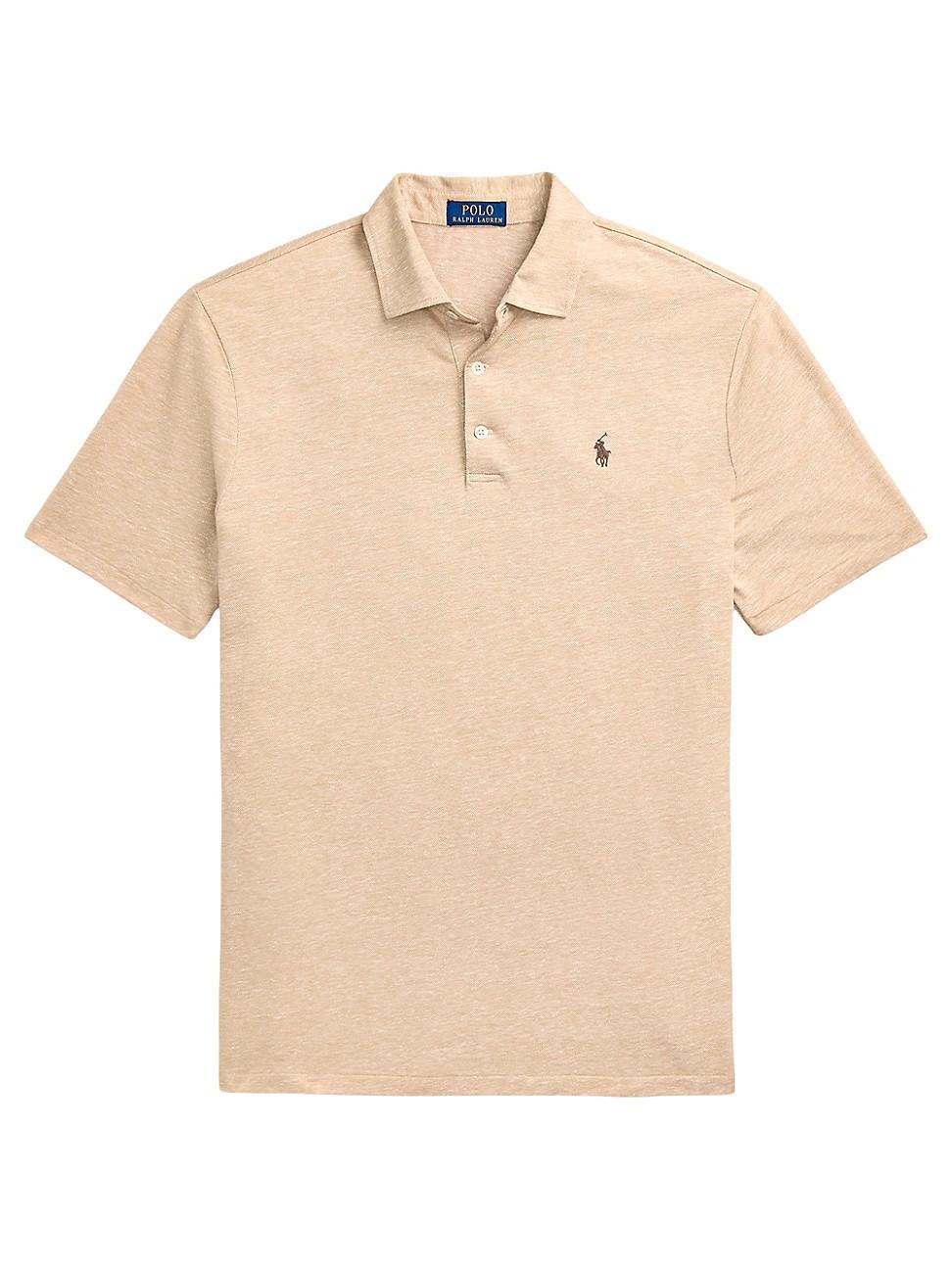 Mens Cotton-Linen Oxford Polo Shirt Product Image