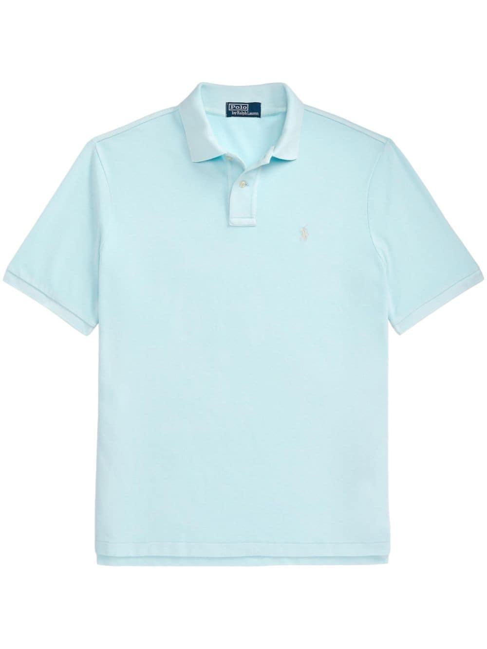 POLO RALPH LAUREN Polo Pony-embroidered Cotton Polo Shirt In Blue Product Image