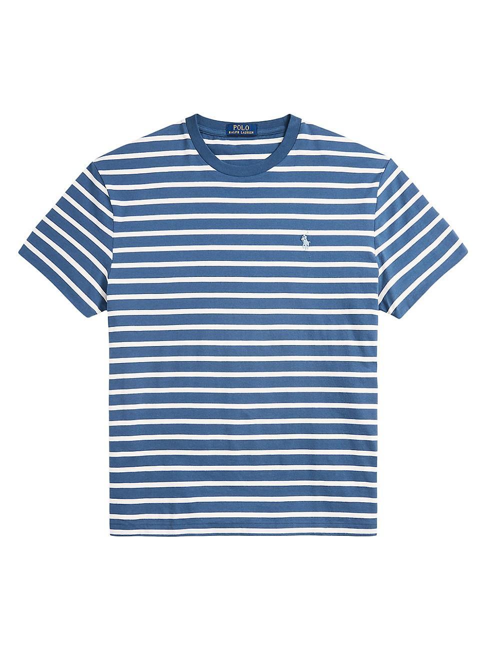 Mens Striped Jersey Crewneck T-Shirt Product Image