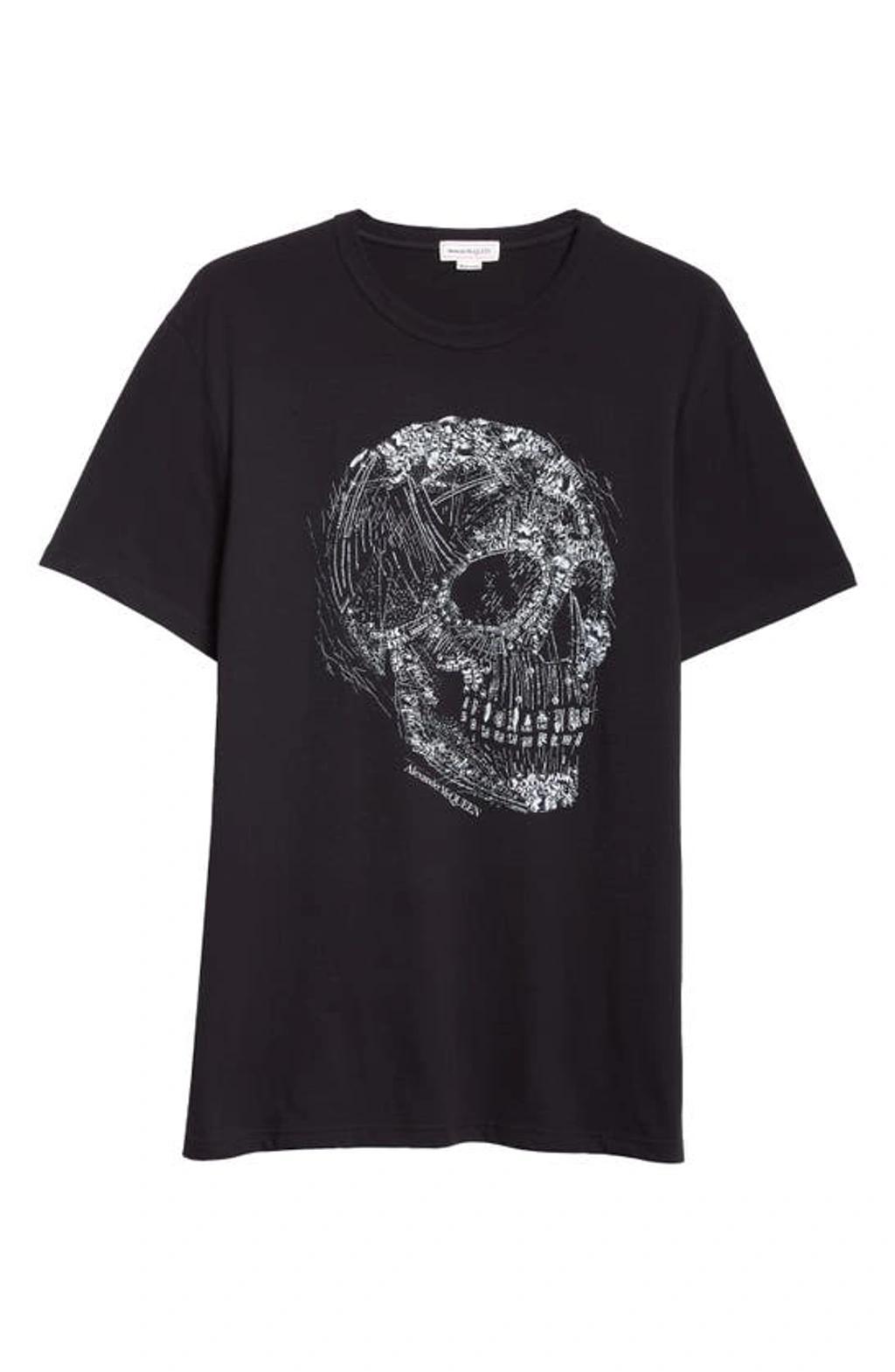 Skull T-shirt In Black Silver Product Image