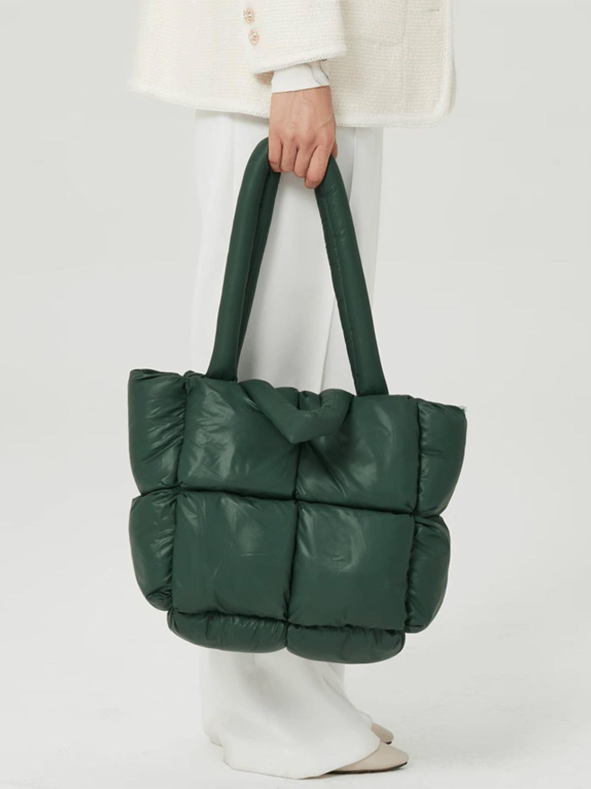 Solid Color Down-Filled Quilted Bag Female Product Image