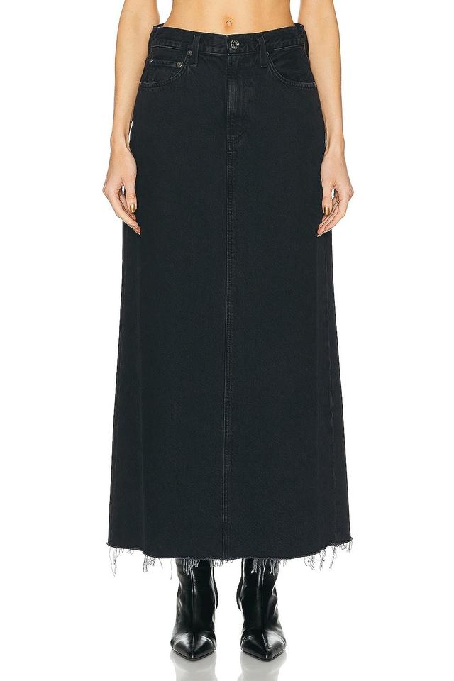 AGOLDE Hilla Long Line Skirt Black. (also in 28, 29). Product Image