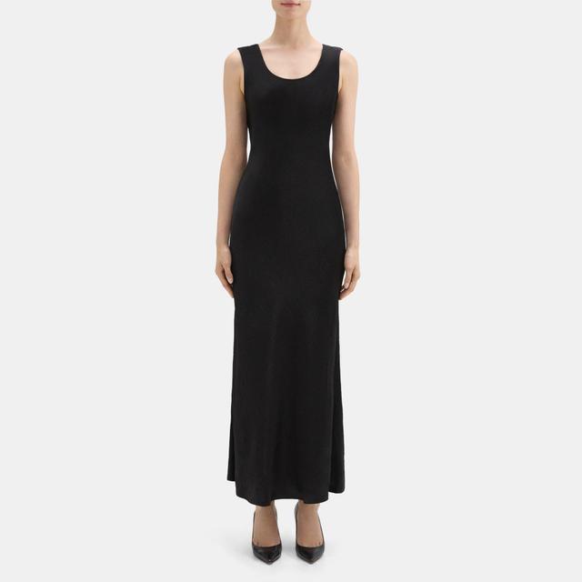 Satin Cotton Draped Back Midi Dress | Theory Outlet Product Image