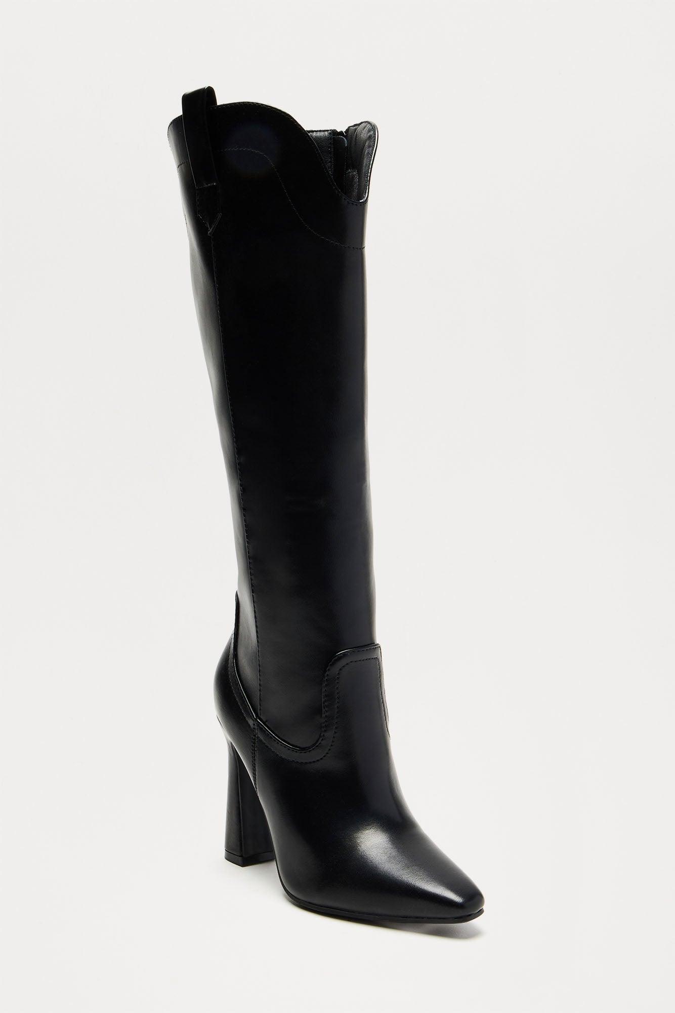 Petra Stiletto Cowboy Booties - Black Product Image