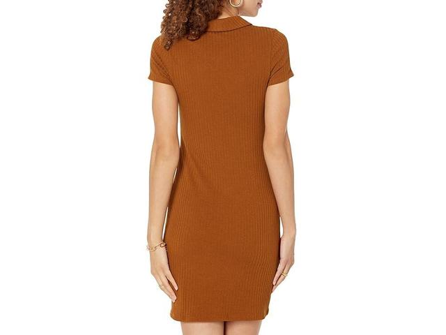 Madewell Ribbed Polo Knit Mini Dress (Sepia) Women's Dress Product Image