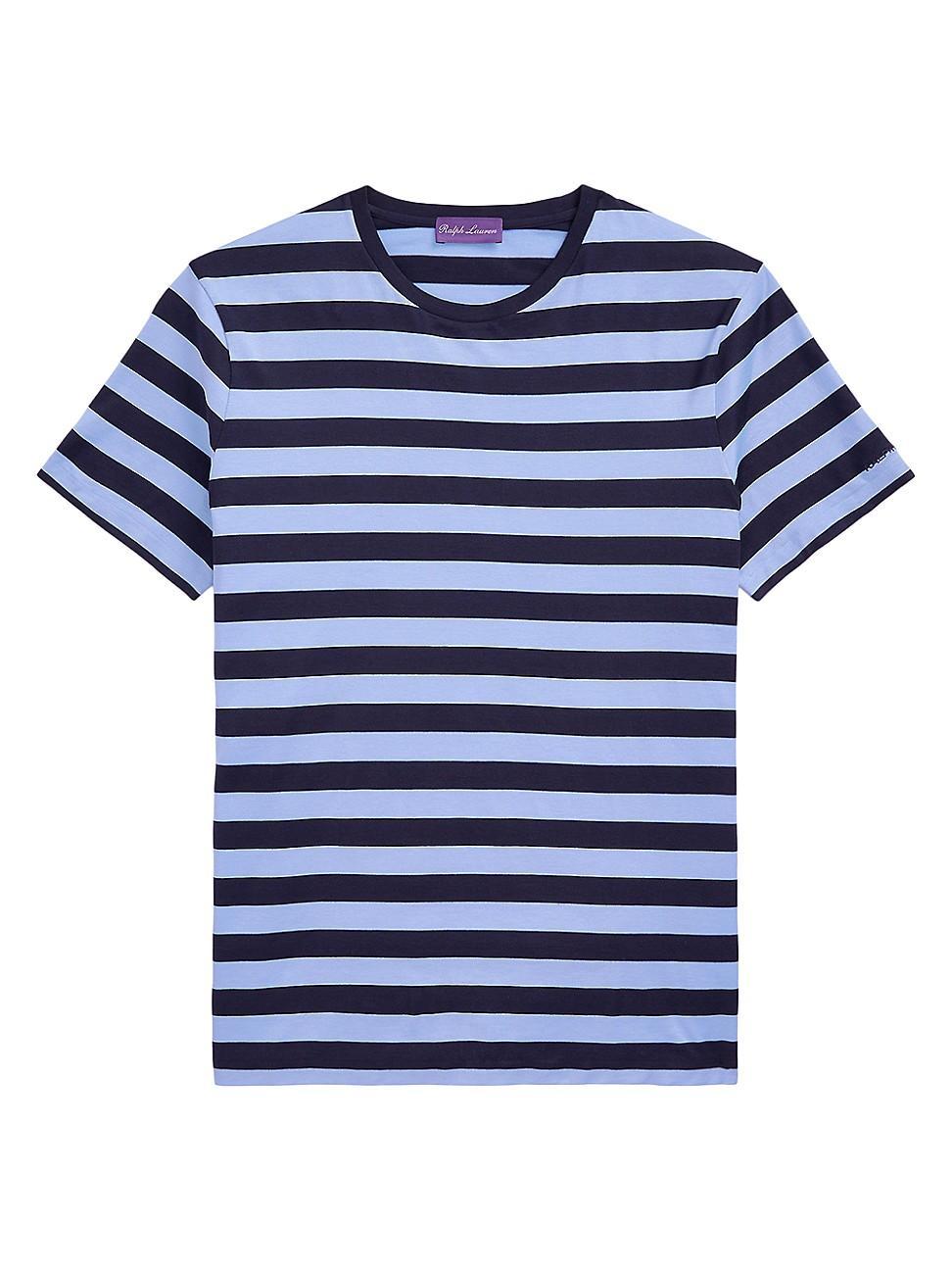 Mens Striped Lisle Crew T-Shirt Product Image