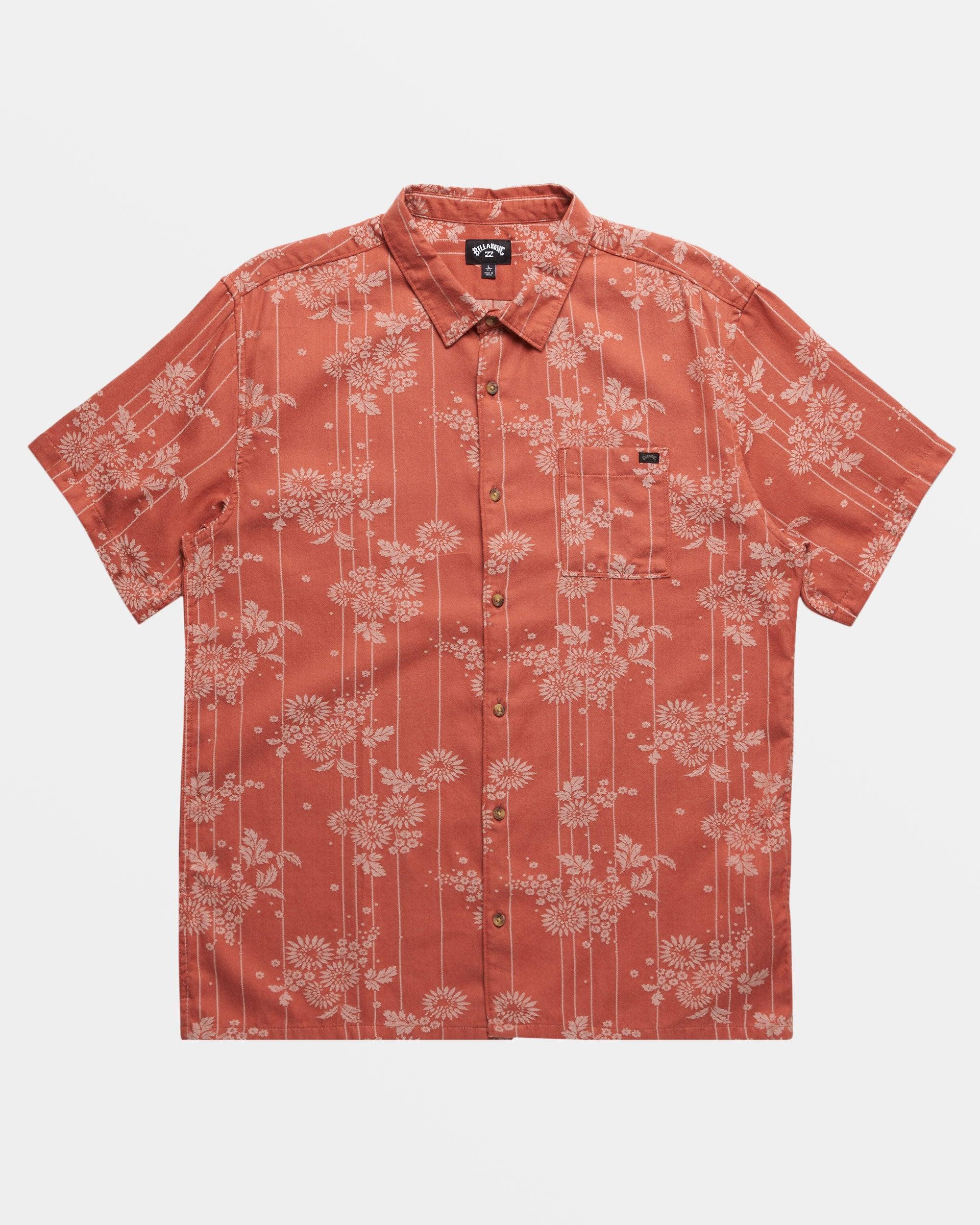 Sundays Jacquard Short Sleeve Shirt - Etruscan Red Male Product Image