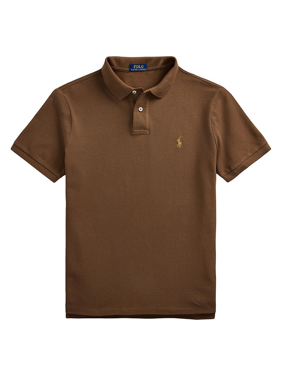 Mens Basic Mesh Knit Polo Shirt Product Image