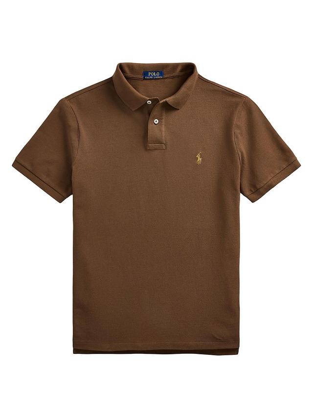 Mens Basic Mesh Knit Polo Shirt Product Image