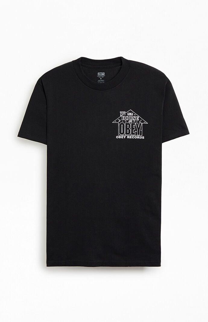 Men's House Of Obey Records T-Shirt Product Image