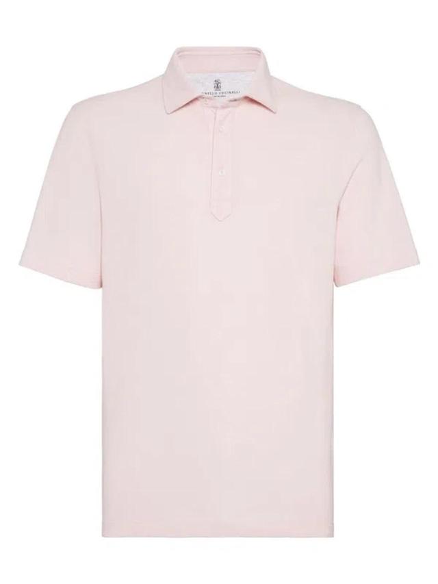 Men's Cotton Piquet Polo Shirt In Pink Product Image